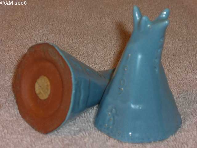 1957 Celebration Teepees glazed clay blue